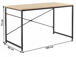 Písací stôl Bazzi TYP 2 (dub + čierna). Vlastná spoľahlivá doprava až k Vám domov. 1034299