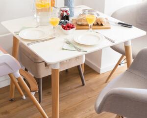 Jedálenský stôl Dirrax 3 (biela + buk) (pre 4 osoby). Vlastná spoľahlivá doprava až k Vám domov. 1034629