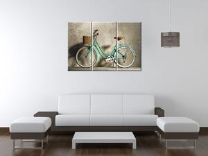 Gario 3 dielny obraz na plátne Retro bicykel Veľkosť: 90 x 30 cm