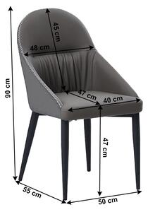 Jedálenská stolička Saflor (sivá + kov). Vlastná spoľahlivá doprava až k Vám domov. 1034339