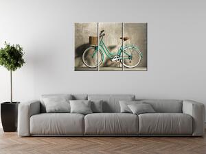 Gario 3 dielny obraz na plátne Retro bicykel Veľkosť: 90 x 30 cm