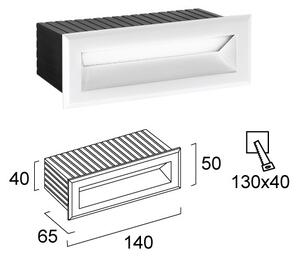 LED Vonkajšie zapustené svietidlo FLIK LED/3W/230V IP65 biela