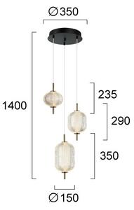 LED luster na lanku PELLUCID LED/20W/230V bronzová/čierna