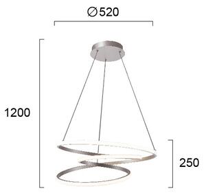 LED luster na lanku CORT LED/40W/230V strieborný