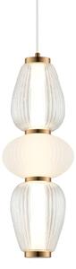 Závesný LED luster na lankách SHINY LED/17W/230V biela/zlatá
