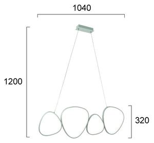 LED luster na lanku HELIX LED/50W/230V strieborná