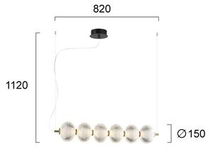 LED luster na lanku PELLUCID LED/23W/230V zlatý/číry