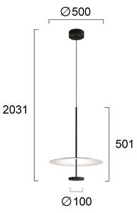 LED luster na lanku ROSS LED/13W/230V čierna/biela