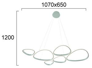 LED luster na lanku HELIX LED/61W/230V strieborný