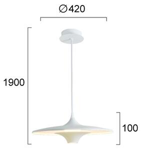 LED Luster na lanku RENE LED/19W/230V CRI 90 biela
