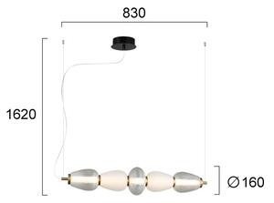 LED luster na lanku SHINY LED/23W/230V biela/zlatá