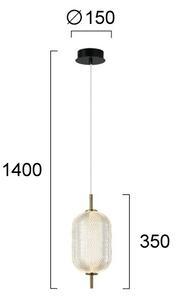LED luster na lanku PELLUCID LED/11W/230V zlatá/priehľadná