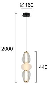 Závesný LED luster na lankách SHINY LED/17W/230V biela/zlatá
