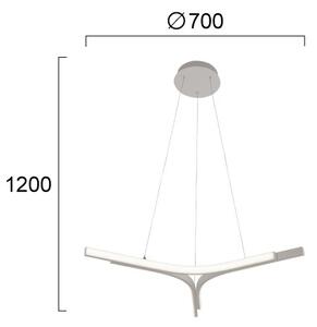LED luster na lanku ALTA LED/30W/230V strieborný
