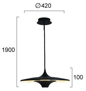 LED luster na lane RENE LED/19W/230V CRI 90 čierny