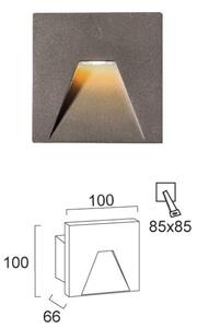 LED vonkajšie zapustené svietidlo SPACE LED/4W/230V IP65 šedé