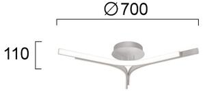 LED prisadený luster ALTA LED/30W/230V strieborný