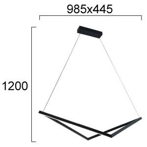 LED luster na lanku ISLA LED/32W/230V čierny