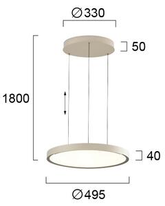 LED luster na lanku DENVER LED/76W/230V béžový