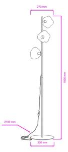 Brilagi - Stojacia lampa VULCANO 3xG9/8W/230V čierna/dymová čierna