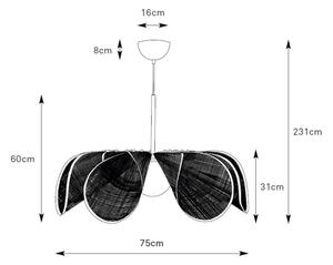 Markslöjd 109170 - Závesný luster STYRKA na lanku 1xE27/40W/230V, pr. 75 cm, béžový