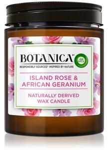 Air Wick Botanica Island Rose & African Geranium vonná sviečka s vôňou ruží 205 g