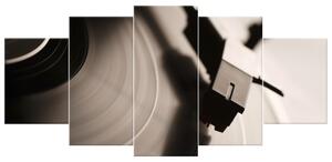 Gario 5 dielny obraz na plátne Gramofón a vinylová platňa Veľkosť: 150 x 70 cm