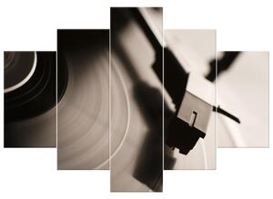 Gario 5 dielny obraz na plátne Gramofón a vinylová platňa Veľkosť: 150 x 70 cm