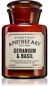 Paddywax Apothecary Geranium & Basil vonná sviečka 226 g