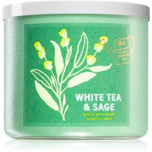 Bath & Body Works White Tea & Sage vonná sviečka 411 g