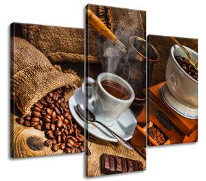 Gario 3 dielny obraz na plátne Kávový svet Veľkosť: 120 x 80 cm
