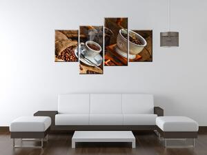 Gario 4 dielny obraz na plátne Kávový svet Veľkosť: 120 x 70 cm