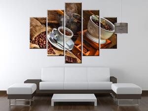 Gario 5 dielny obraz na plátne Kávový svet Veľkosť: 150 x 70 cm