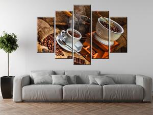 Gario 5 dielny obraz na plátne Kávový svet Veľkosť: 150 x 70 cm