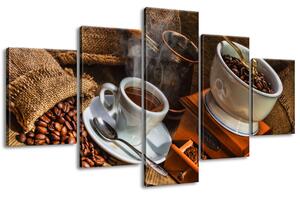 Gario 5 dielny obraz na plátne Kávový svet Veľkosť: 150 x 105 cm