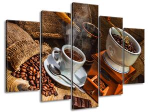 Gario 5 dielny obraz na plátne Kávový svet Veľkosť: 150 x 105 cm