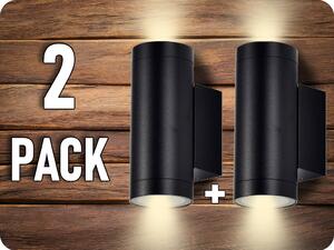V-TAC Nástenné LED svietidlo 2xGU10, IP54, čierne/2-PACK!
