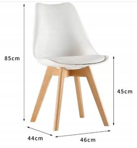 Bestent Jedálenské stoličky 4ks bielo-šedé škandinávsky štýl Basic