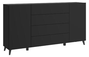 MINIO – Komoda LOKET 182, komoda s zásuvkami, šírka 180 cm, čierna