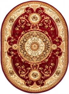 Kusový koberec klasický vzor 3 bordó ovál 70x140cm