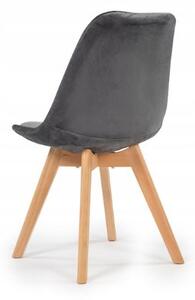 Bestent Jedálenská stolička zamatová škandinávsky štýl Grey Glamor