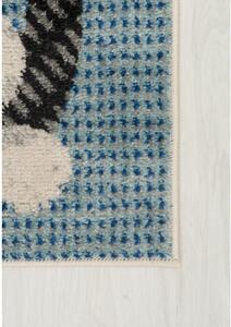 Detský kusový koberec Sovy krémovo modrý 160x220cm