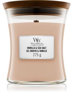 Woodwick Vanilla & Sea Salt vonná sviečka s dreveným knotom 275 g