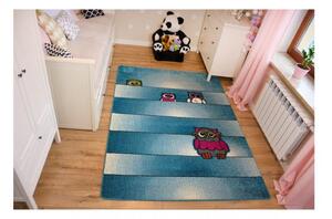 Detský kusový koberec Sovy modrý 140x190cm