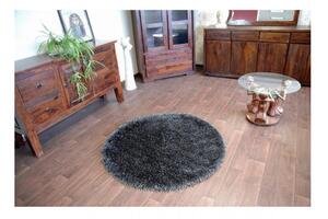 Luxusný kusový koberec Shaggy Love čierny kruh 120cm