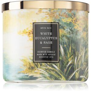 Bath & Body Works White Eucalyptus & Sage vonná sviečka 411 g