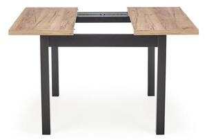 Halmar TIAGO KWADRAT rozkladací stôl 90-125/90 doska: dub craft, nohy: čierne