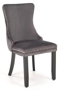 Halmar ALDA jedálenská stolička, masívne drevo/látka velvet, sivá