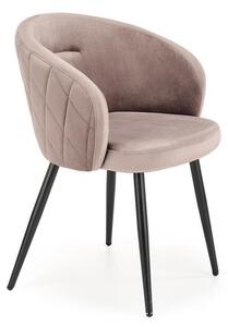 Halmar K430 stolička jedálenská, látka velvet béžová/nohy kov čierne