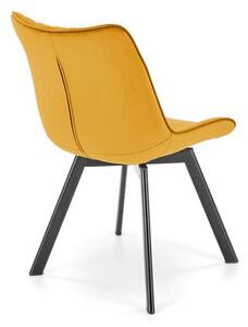 Halmar K520 jedálenská stolička, otáčacia, látka velvet, horčicová